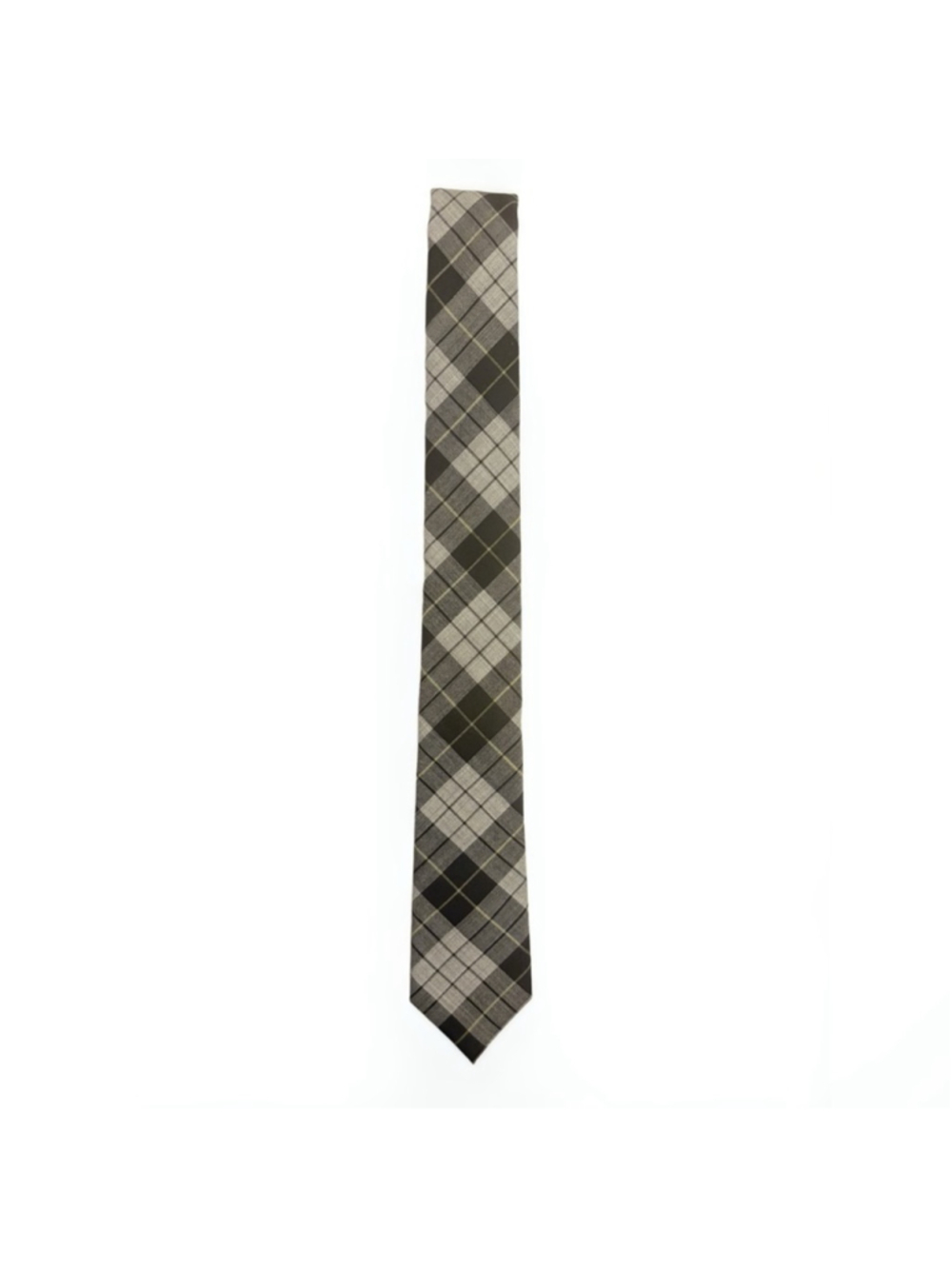 Express Plaid Tie in Gray, Black and Yellow Accent - Picture 2 of 5